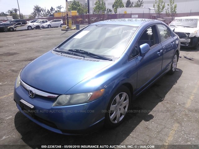 1HGFA15528L030355 - 2008 HONDA CIVIC LX BLUE photo 2