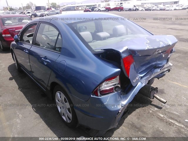 1HGFA15528L030355 - 2008 HONDA CIVIC LX BLUE photo 3