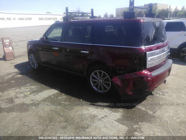 2FMGK5D83EBD12952 - 2014 FORD FLEX LIMITED RED photo 3