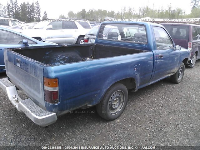 4TARN81A6PZ125911 - 1993 TOYOTA PICKUP 1/2 TON SHORT WHEELBASE STB BLUE photo 4