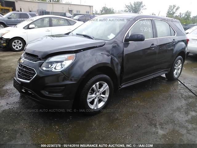 2GNALBEK4G6336258 - 2016 CHEVROLET EQUINOX LS GRAY photo 2