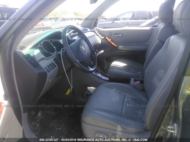 JTEDP21A250047078 - 2005 TOYOTA HIGHLANDER LIMITED GREEN photo 5