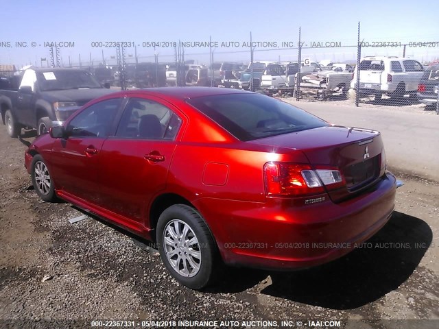 4A32B2FF3AE009061 - 2010 MITSUBISHI GALANT FE RED photo 3