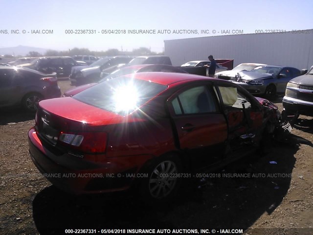 4A32B2FF3AE009061 - 2010 MITSUBISHI GALANT FE RED photo 4