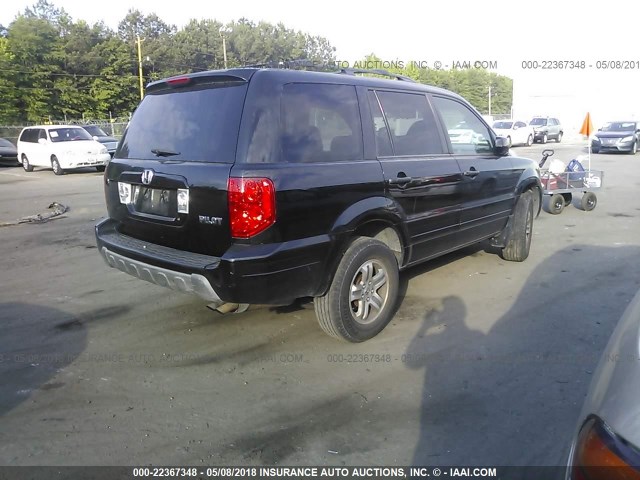 2HKYF18533H557726 - 2003 HONDA PILOT EXL BLACK photo 4