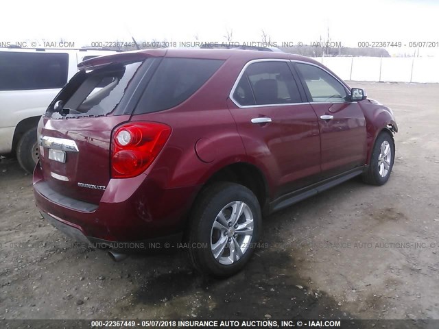 2GNFLGE51C6338685 - 2012 CHEVROLET EQUINOX LTZ RED photo 4