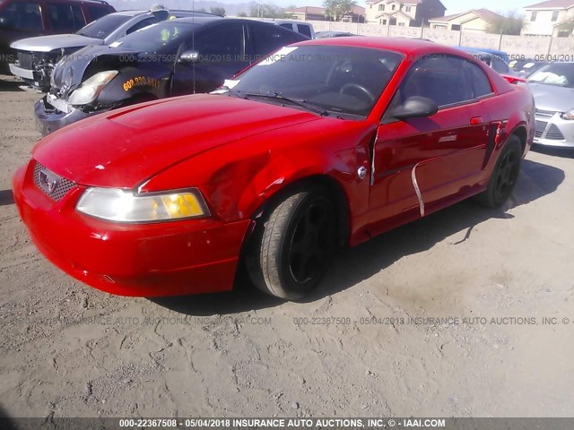 1FAFP40624F173545 - 2004 FORD MUSTANG RED photo 2