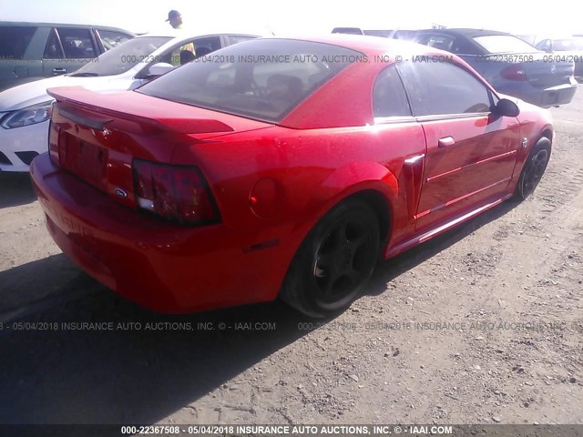 1FAFP40624F173545 - 2004 FORD MUSTANG RED photo 4