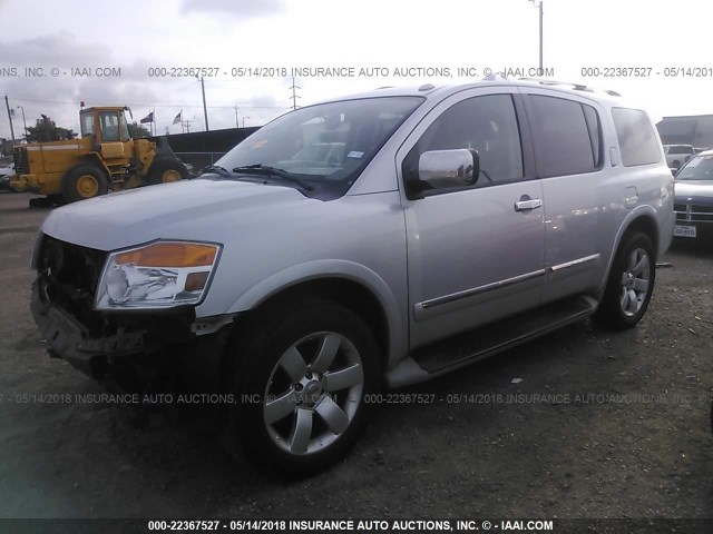 5N1BA0ND3BN603351 - 2011 NISSAN ARMADA SV/SL/PLATINUM SILVER photo 2