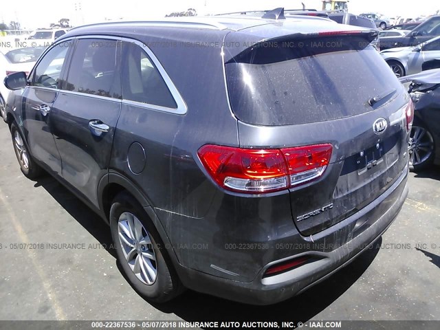 5XYPG4A39JG417235 - 2018 KIA SORENTO LX/L GRAY photo 3