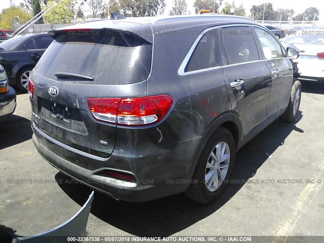 5XYPG4A39JG417235 - 2018 KIA SORENTO LX/L GRAY photo 4