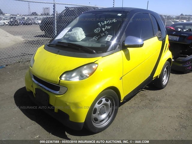 WMEEJ3BA9AK366508 - 2010 SMART FORTWO PURE/PASSION YELLOW photo 2
