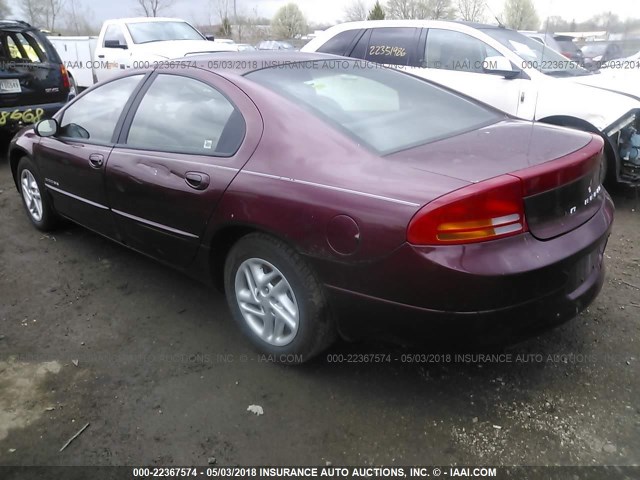 2B3HD46R3YH402219 - 2000 DODGE INTREPID BURGUNDY photo 3