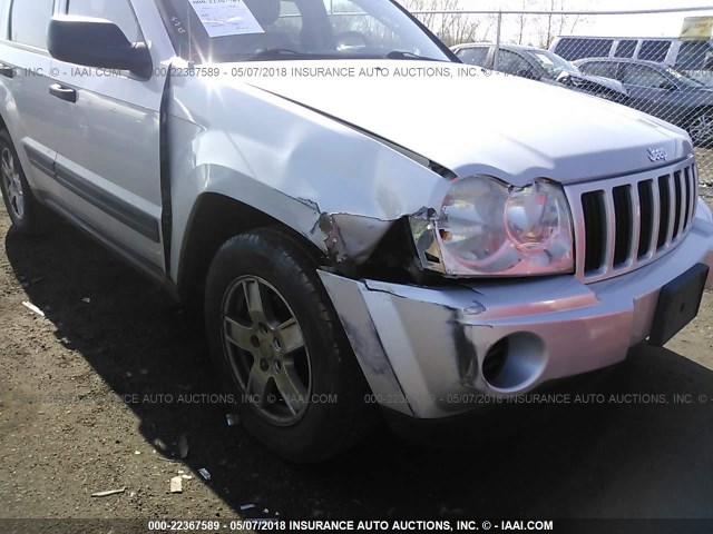 1J4GR48K06C277895 - 2006 JEEP GRAND CHEROKEE LAREDO/COLUMBIA/FREEDOM SILVER photo 6