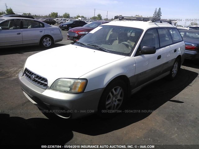 4S3BH665X37643281 - 2003 SUBARU LEGACY OUTBACK WHITE photo 2