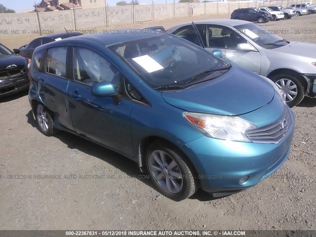 3N1CE2CP1EL412945 - 2014 NISSAN VERSA NOTE S/S PLUS/SV/SL TEAL photo 1