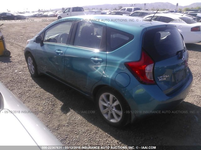 3N1CE2CP1EL412945 - 2014 NISSAN VERSA NOTE S/S PLUS/SV/SL TEAL photo 3