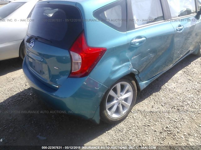 3N1CE2CP1EL412945 - 2014 NISSAN VERSA NOTE S/S PLUS/SV/SL TEAL photo 6