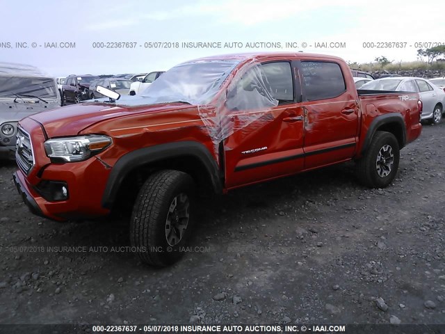 3TMCZ5AN4HM097433 - 2017 TOYOTA TACOMA DBL CAB/SR/TRDSPT/OR/PRO ნარინჯისფერი ფოტო 2