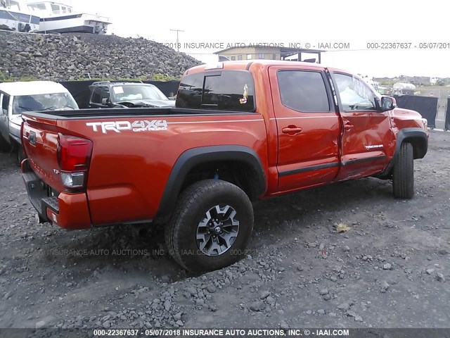 3TMCZ5AN4HM097433 - 2017 TOYOTA TACOMA DBL CAB/SR/TRDSPT/OR/PRO ORANGE photo 4