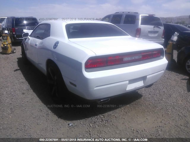 2C3CDYAG8EH214723 - 2014 DODGE CHALLENGER SXT WHITE photo 3