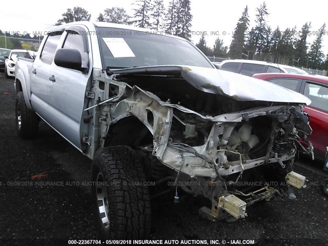 5TELU42N36Z151019 - 2006 TOYOTA TACOMA DOUBLE CAB ვერცხლისფერი ფოტო 1