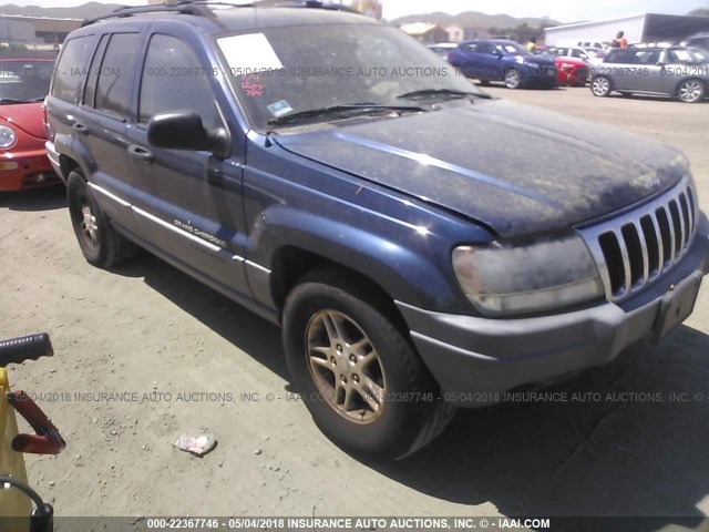 1J4GW48S02C259626 - 2002 JEEP GRAND CHEROKEE LAREDO BLUE photo 1