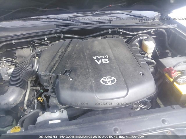 5TELU42N47Z329909 - 2007 TOYOTA TACOMA DOUBLE CAB შავი ფოტო 10