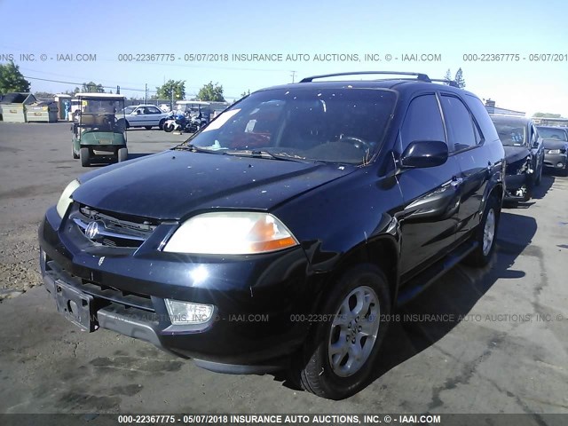 2HNYD18861H534411 - 2001 ACURA MDX TOURING BLACK photo 2