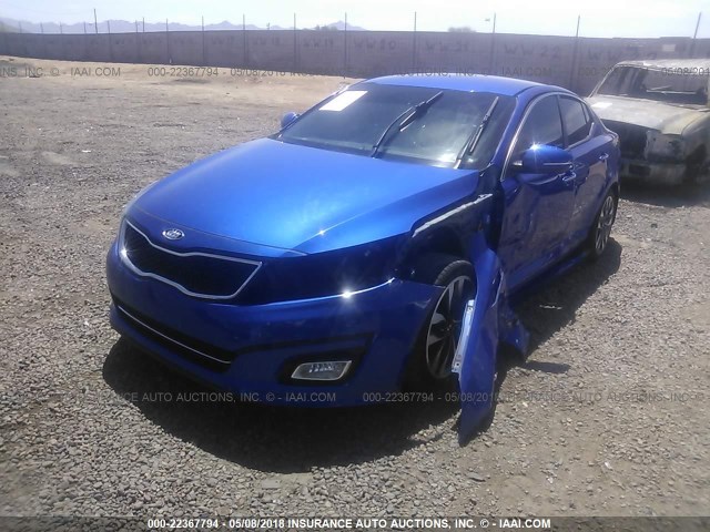 5XXGR4A66FG473424 - 2015 KIA OPTIMA SX BLUE photo 2