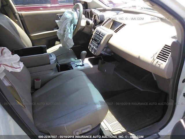 JN8AZ08W96W516998 - 2006 NISSAN MURANO SL/SE/S WHITE photo 5