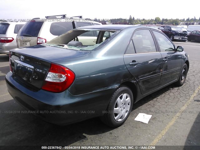 JTDBE32K730241505 - 2003 TOYOTA CAMRY LE/XLE GREEN photo 4