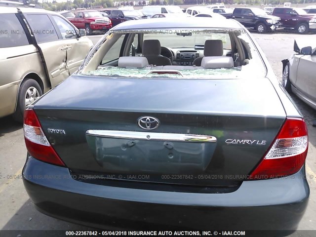 JTDBE32K730241505 - 2003 TOYOTA CAMRY LE/XLE GREEN photo 6