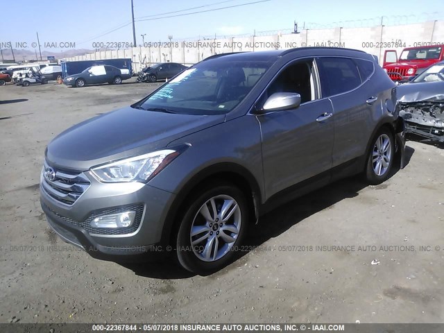 5XYZW4LA0FG253615 - 2015 HYUNDAI SANTA FE SPORT  GRAY photo 2