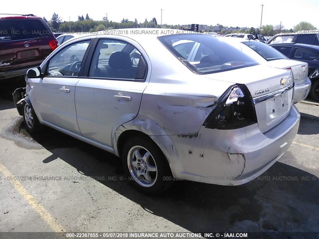 KL1TD56628B014046 - 2008 CHEVROLET AVEO LS SILVER photo 3
