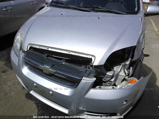 KL1TD56628B014046 - 2008 CHEVROLET AVEO LS SILVER photo 6