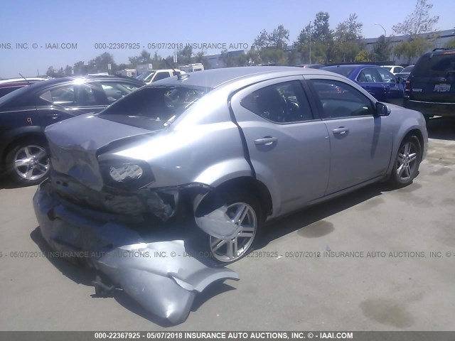 1C3CDZCB4DN625212 - 2013 DODGE AVENGER SXT SILVER photo 4