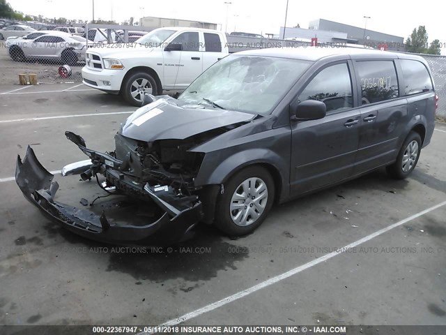 2C4RDGBG7HR706351 - 2017 DODGE GRAND CARAVAN SE GRAY photo 2