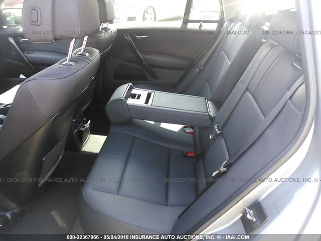 WBXPC93428WJ17633 - 2008 BMW X3 3.0SI GRAY photo 8