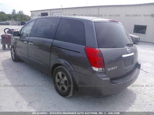 5N1BV28U99N108612 - 2009 NISSAN QUEST S/SE/SL GRAY photo 3