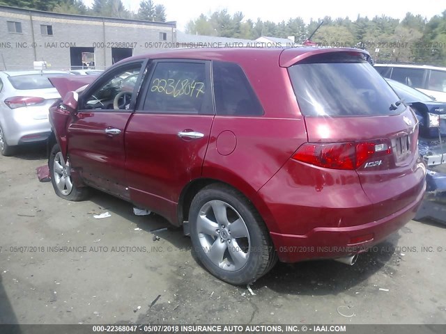 5J8TB18507A005010 - 2007 ACURA RDX TECHNOLOGY RED photo 3