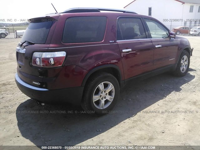 1GKEV23788J123809 - 2008 GMC ACADIA SLT-1 BURGUNDY photo 4