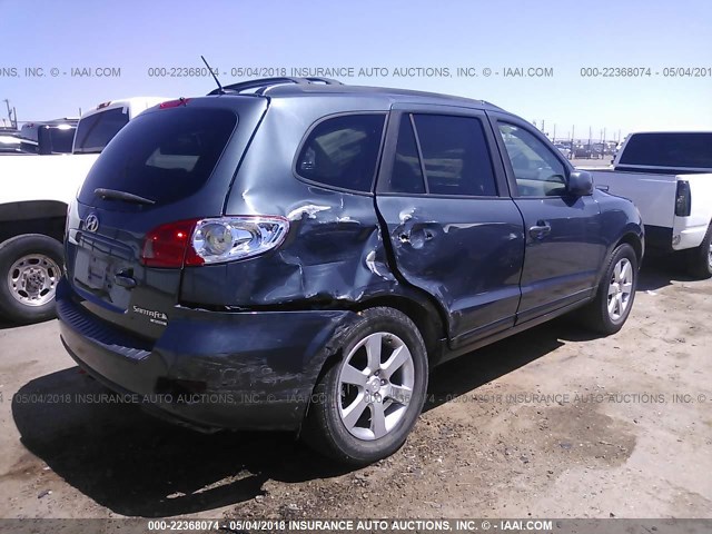 5NMSH73E87H059308 - 2007 HYUNDAI SANTA FE SE/LIMITED BLUE photo 4