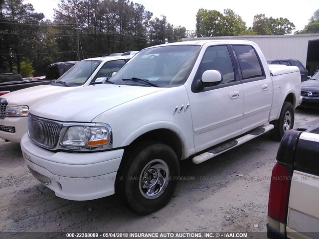 1FTRW08W31KD79015 - 2001 FORD F150 SUPERCREW WHITE photo 2