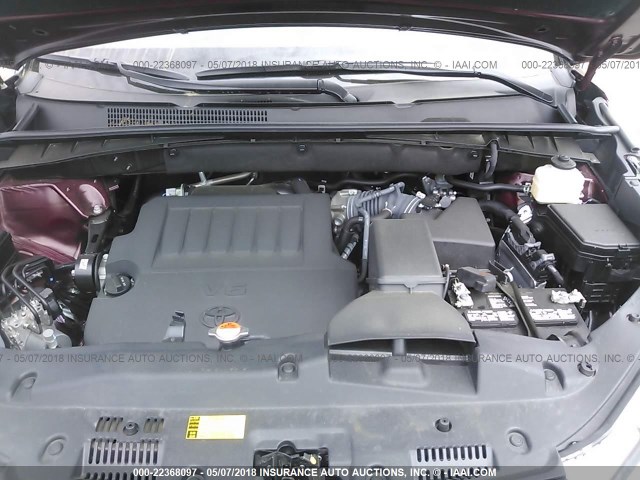 5TDJKRFH2GS356408 - 2016 TOYOTA HIGHLANDER XLE მუქწითელი ფოტო 10