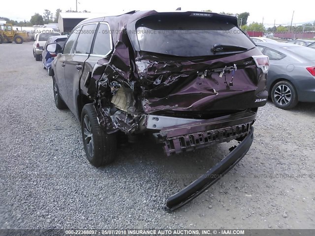 5TDJKRFH2GS356408 - 2016 TOYOTA HIGHLANDER XLE მუქწითელი ფოტო 6