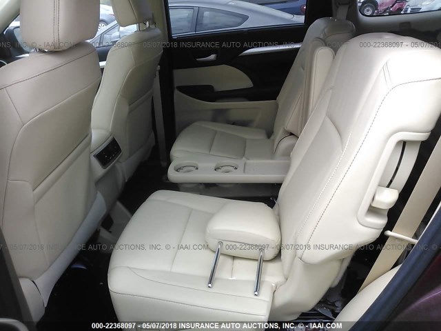 5TDJKRFH2GS356408 - 2016 TOYOTA HIGHLANDER XLE მუქწითელი ფოტო 8
