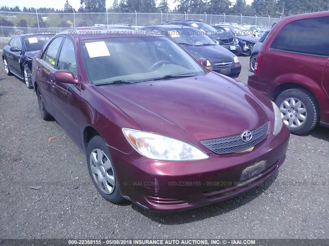 4T1BE32K62U112755 - 2002 TOYOTA CAMRY LE/XLE/SE ბურგუნდია ფოტო 1