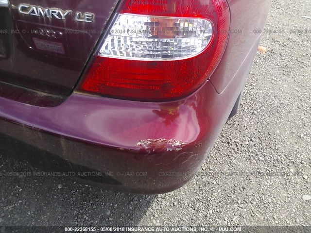 4T1BE32K62U112755 - 2002 TOYOTA CAMRY LE/XLE/SE ბურგუნდია ფოტო 6