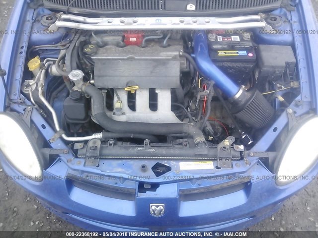 1B3ES66S14D622098 - 2004 DODGE NEON SRT-4 BLUE photo 10